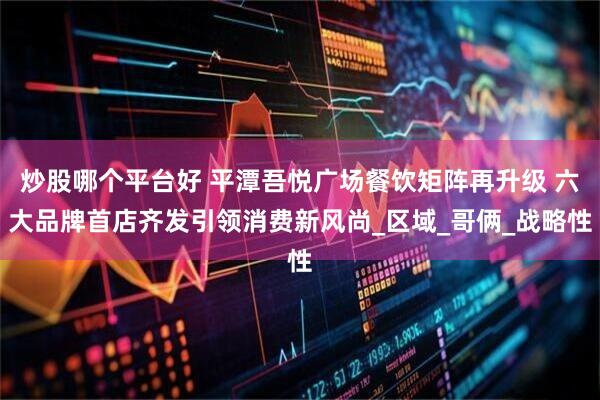 炒股哪个平台好 平潭吾悦广场餐饮矩阵再升级 六大品牌首店齐发引领消费新风尚_区域_哥俩_战略性