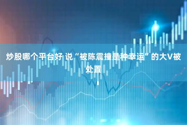 炒股哪个平台好 说“被陈震撞是种幸运”的大V被处置